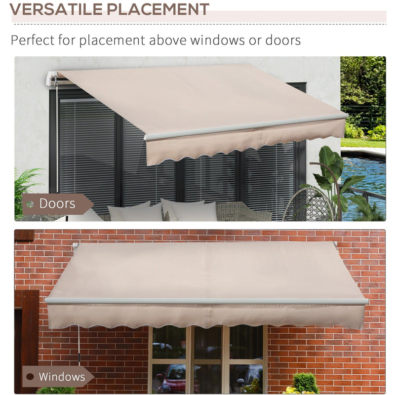 Awning For Patio - Manual Hand Crank 3 x 2m Aluminium Frame