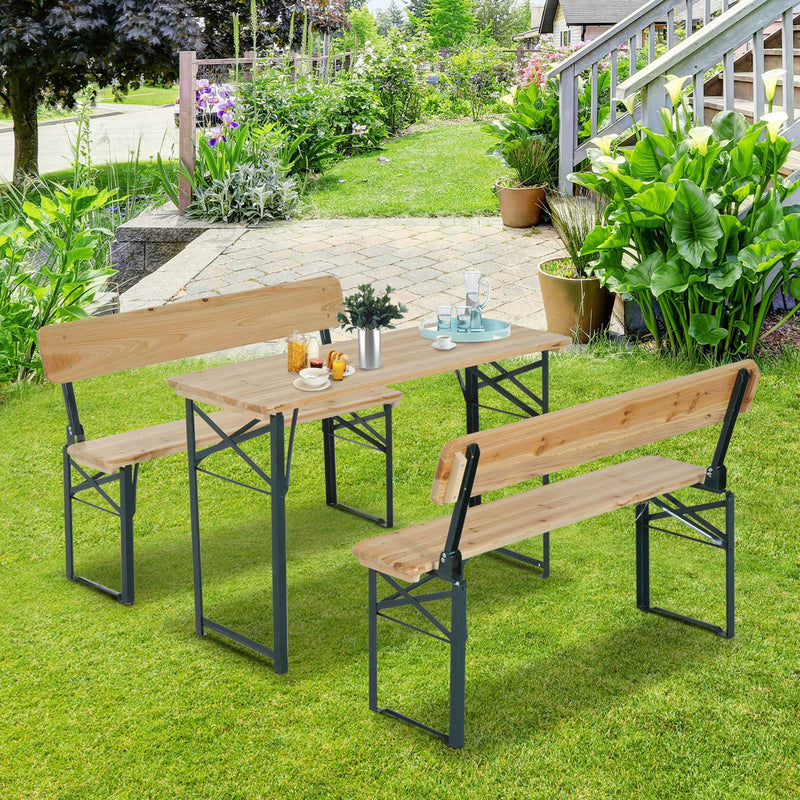 Outdoor Table and Bench Set