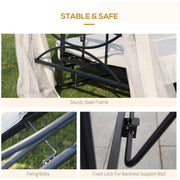 Outdoor 2-in-1 Convertible Garden Swing Chair Bed Outsunny