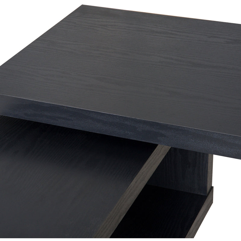 360° Rotating L Shaped Computer Desk With Shelves, Black Homcom