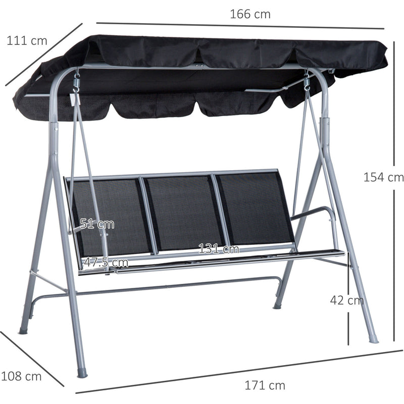 3 Seater Swing Chair Outsunny