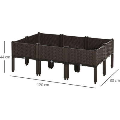 6pc Raised Garden Boxes With Legs Outsunny