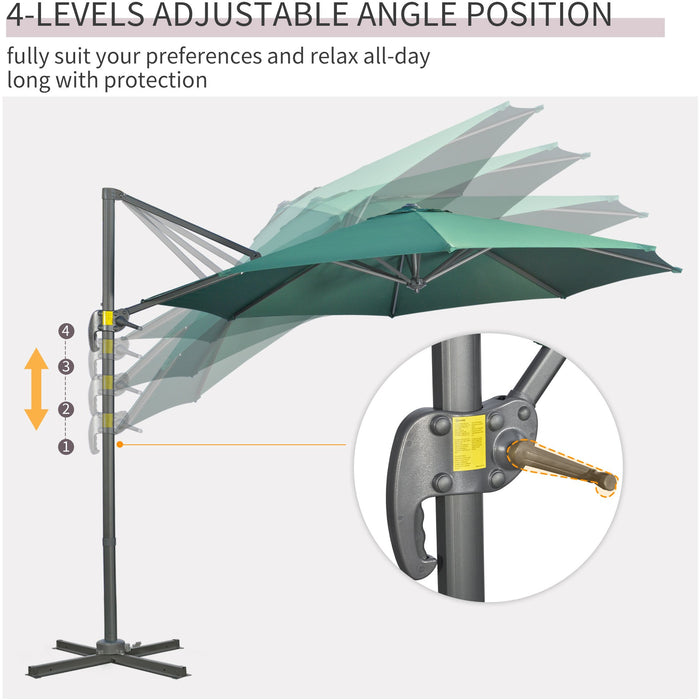 3m Large Overhanging Patio Cantilever Parasol