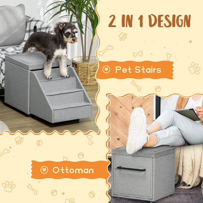 2-in-1 Dog Steps Ottoman with Storage