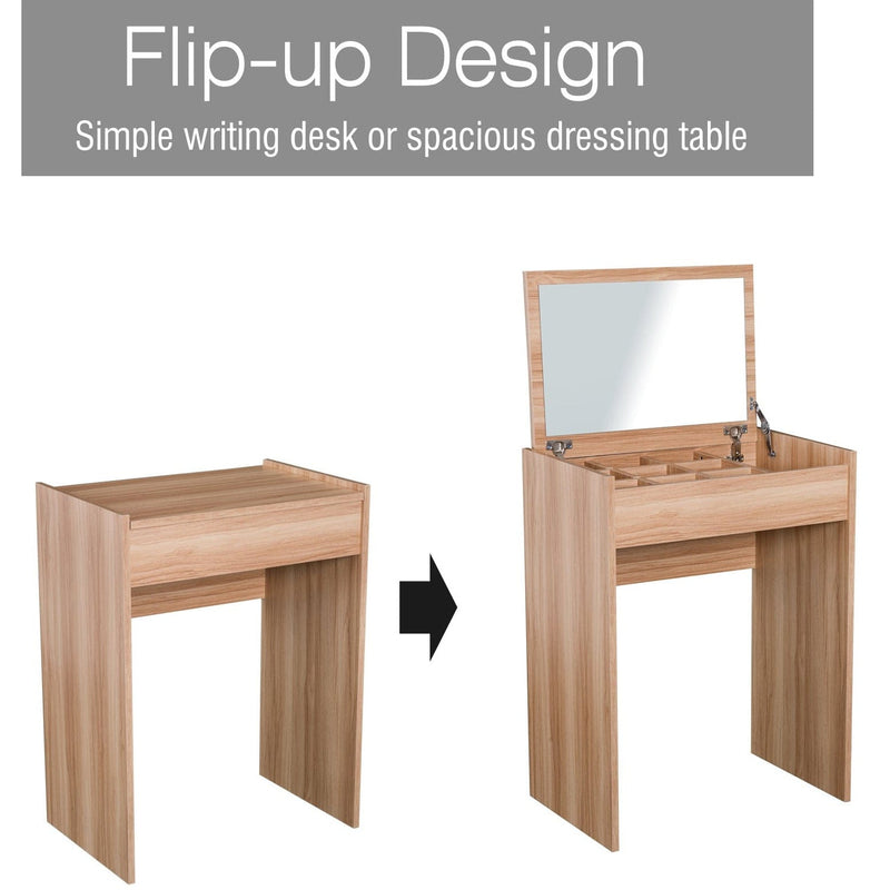 Dressing Table With Flip up Mirror and Stool
