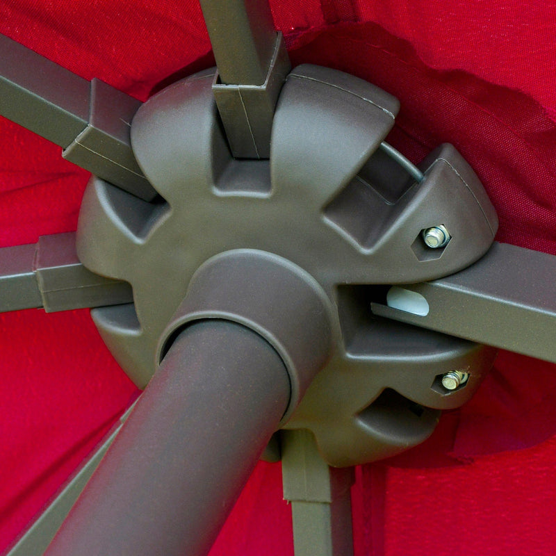 4.6m Double Sided Parasol With Crank Handle, Cross Base