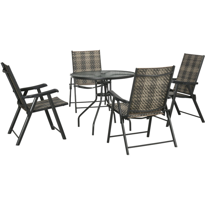 4 Seater Patio Dining Set With Folding Chairs