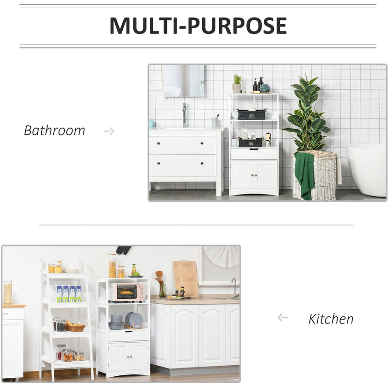 White Freestanding Bathroom Floor Cabinet