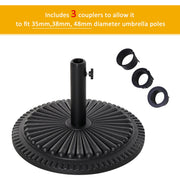 Outsunny Garden 15kg Round Parasol Base Cement Outdoor Umbrella Weight Stand Black Outsunny