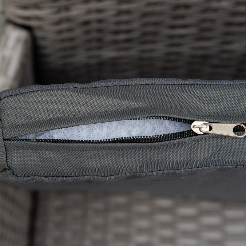 Garden Furniture Bistro Set, 2 Rattan Armchairs and Table