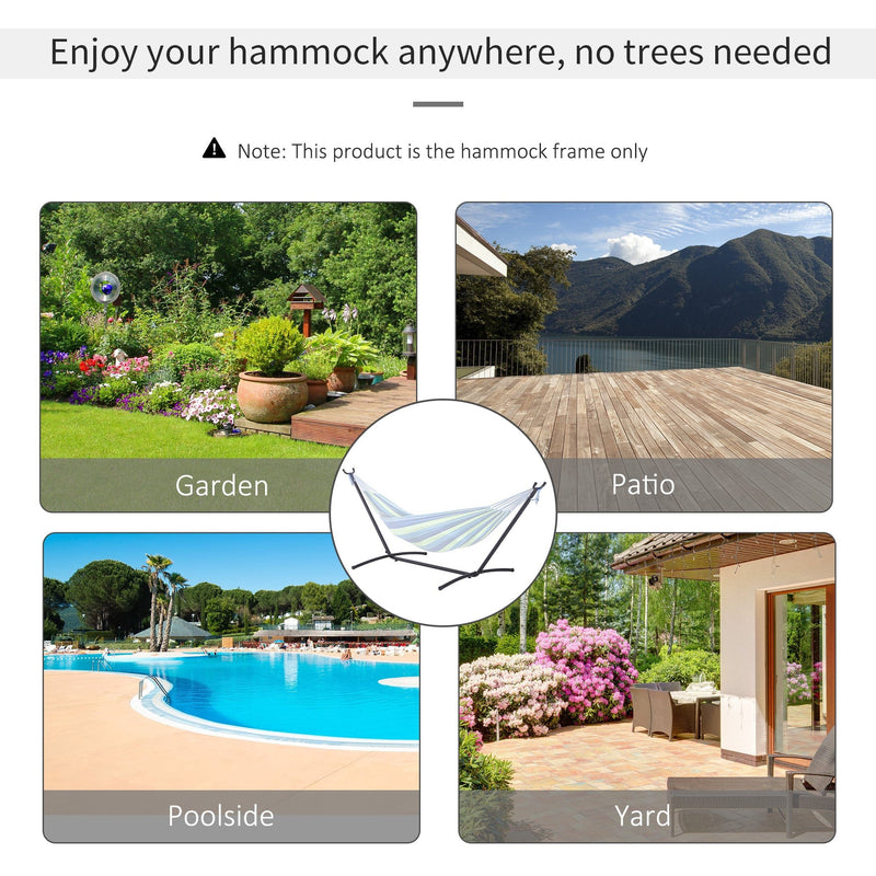 Hammock Stand for Outdoor Relaxation Anywhere in the Garden Adjustable Metal Black Outsunny