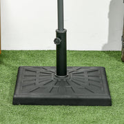 19kg Resin Garden Parasol Base for Poles of Φ32 - Φ48mm, Black Outsunny