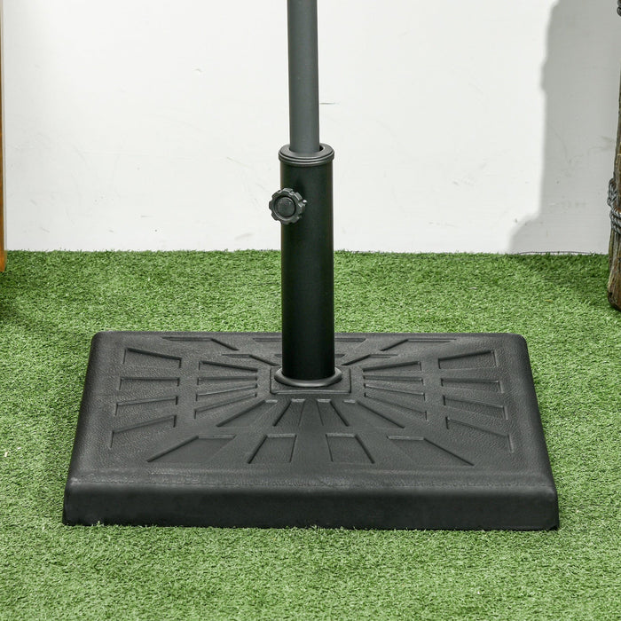 19kg Resin Garden Parasol Base for Poles of Φ32 - Φ48mm, Black