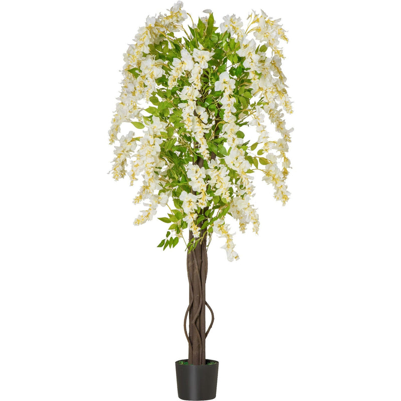 Realistic White Wisteria Tree, 160cm, Indoor/Outdoor Decor