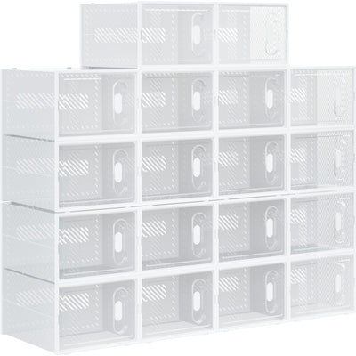 Portable Shoe Storage Cabinet, Holds 18 Pairs, Up To Size 12 Homcom