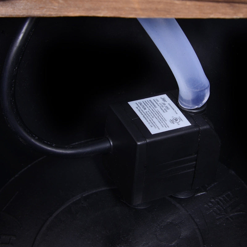 Wood Barrel Electric Water Fountain, Patio Feature Outsunny