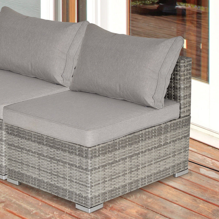 Rattan Single Middle Sofa with Cushions for Outdoor Use