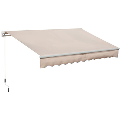 Awning For Patio - Manual Hand Crank 3 x 2m Aluminium Frame Outsunny