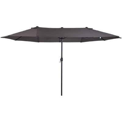 4.6m Double Sided Parasol, No Base, Beige Outsunny