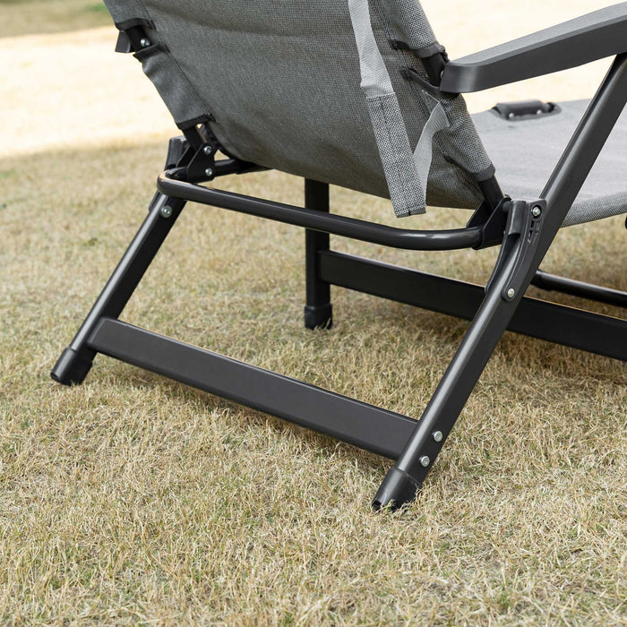 Portable Folding Sun Lounger With Drinks Holder