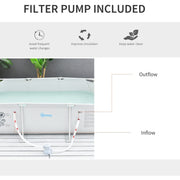 8ft Steel Frame Pool Set, Filter Pump, Rust Resistant Outsunny