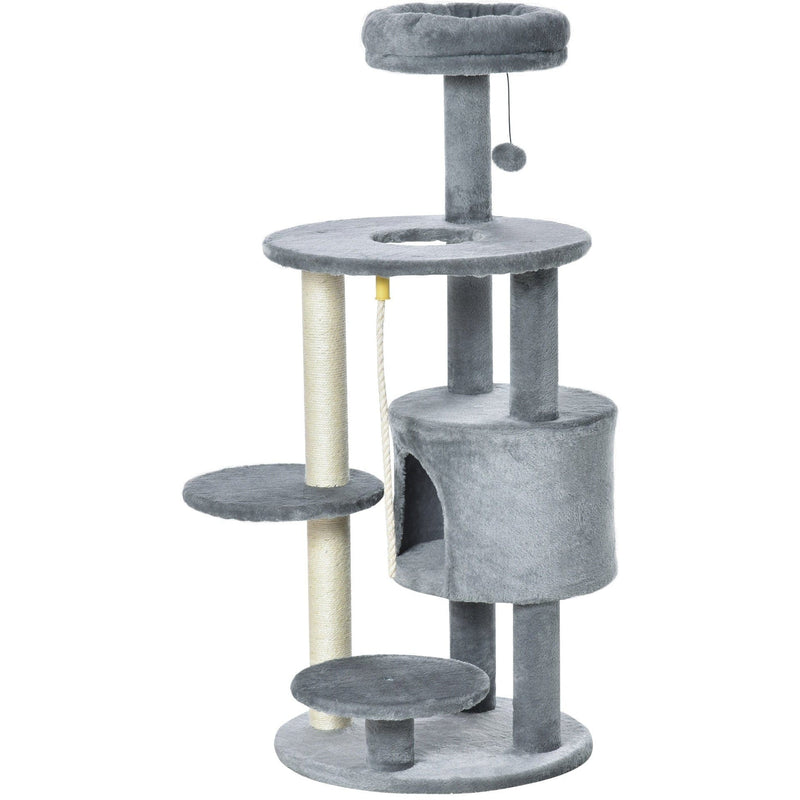 112cm Cat Tree, Climbing Centre, Jute Post, Dark Grey