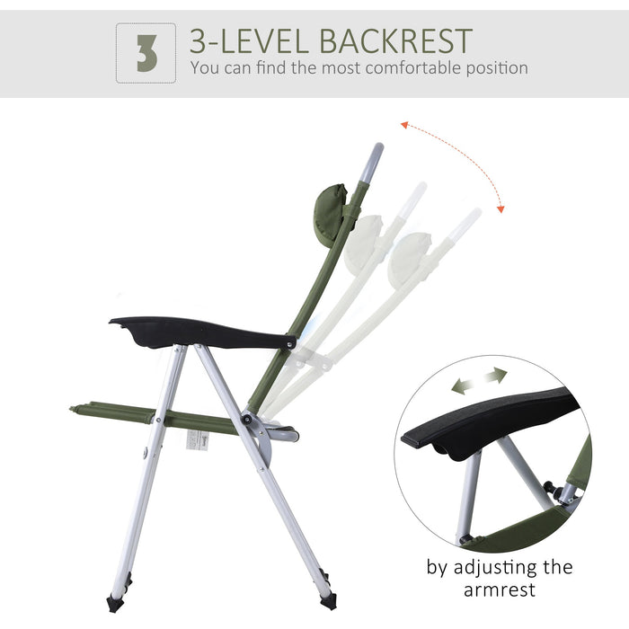 Folding Metal Garden Chair, 3 Reclining Position