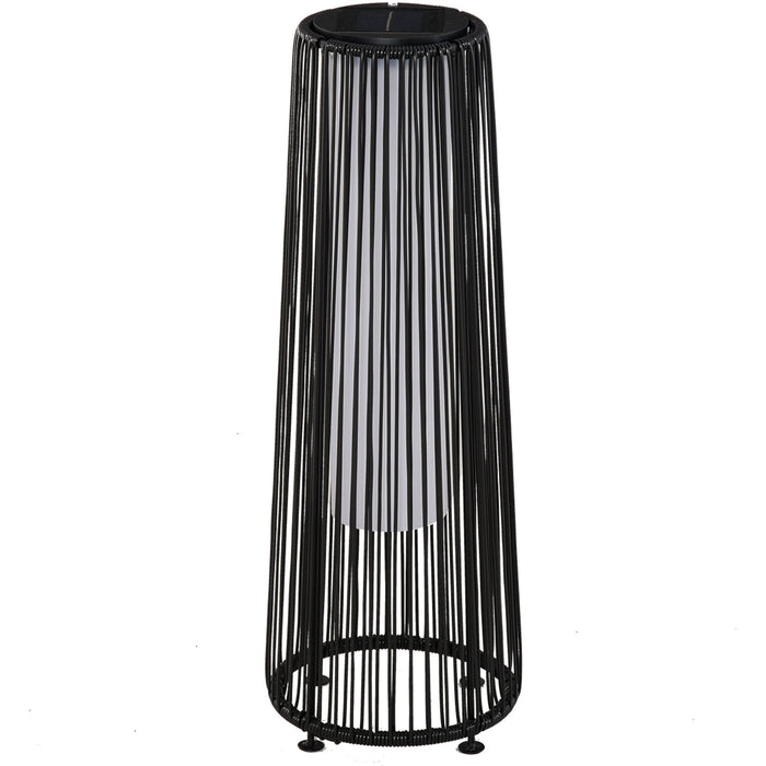 PE Rattan Solar Lanterns, Woven Wicker, Auto On/Off