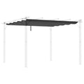Outsunny Retractable Pergola Shade Cover, Replacement Canopy Fabric for 3 x 3 (m) Pergola, Gazebo Retractable Roof, Dark Grey Outsunny