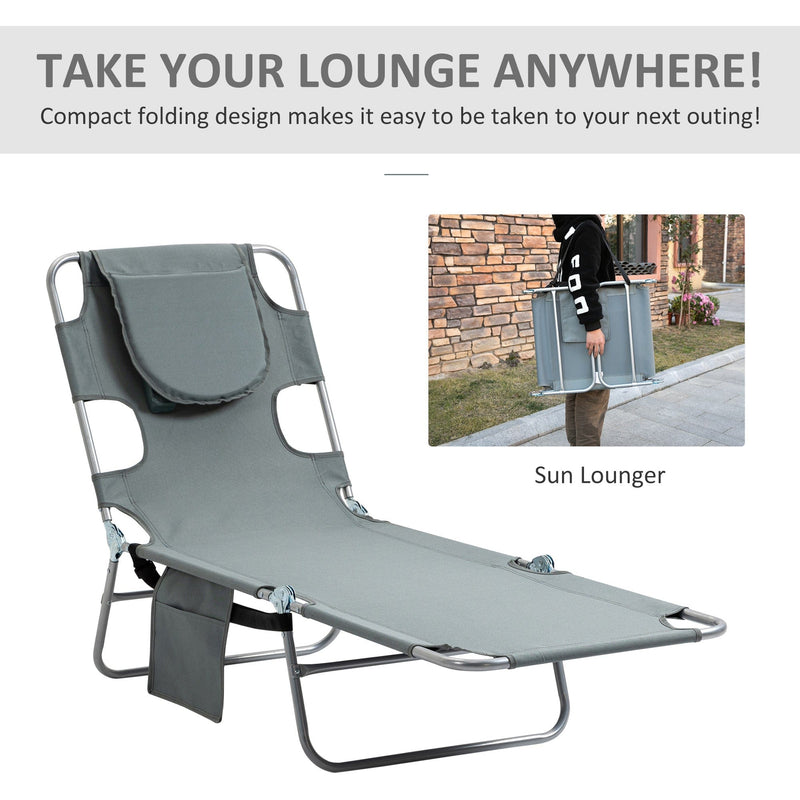 Sun Lounger With Face Hole Outsunny