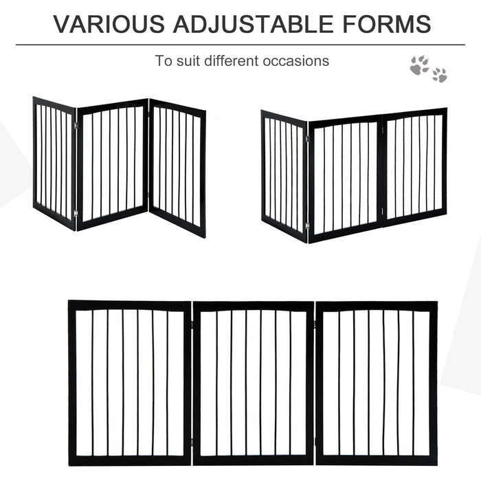 No Screw Pet Gate, Wooden 3 Panel, Freestanding, 160 x 76cm