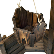 Wooden Wishing Well Planter w/ Bucket Outsunny