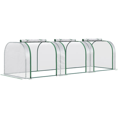 PVC Tunnel Greenhouse 295x100x80cm Clear Outsunny