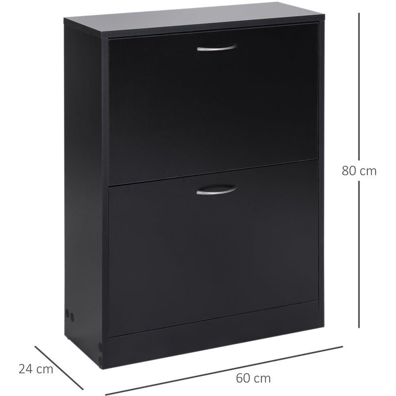 Black Tipping Shoe Cabinet w/ Adjustable Shelf