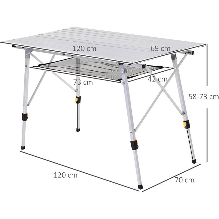 4FT Folding Picnic Table With Height Adjustable Legs