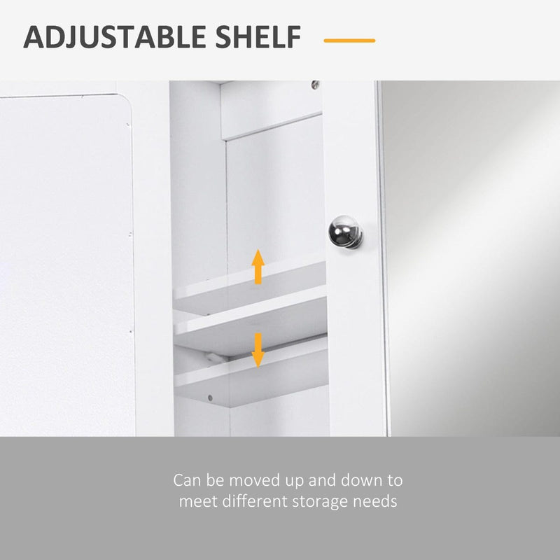 Bathroom Cabinet With Mirror, 56L x 13W x 58Hcm, White