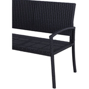 Outsunny Rattan Chair 2-Seater Loveseat-Black Outsunny