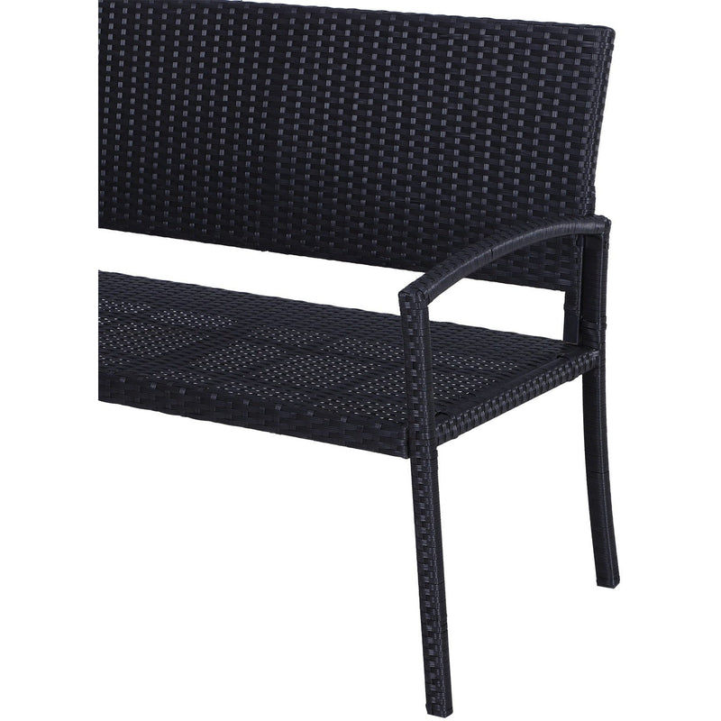 Outsunny Rattan Chair 2-Seater Loveseat-Black Outsunny