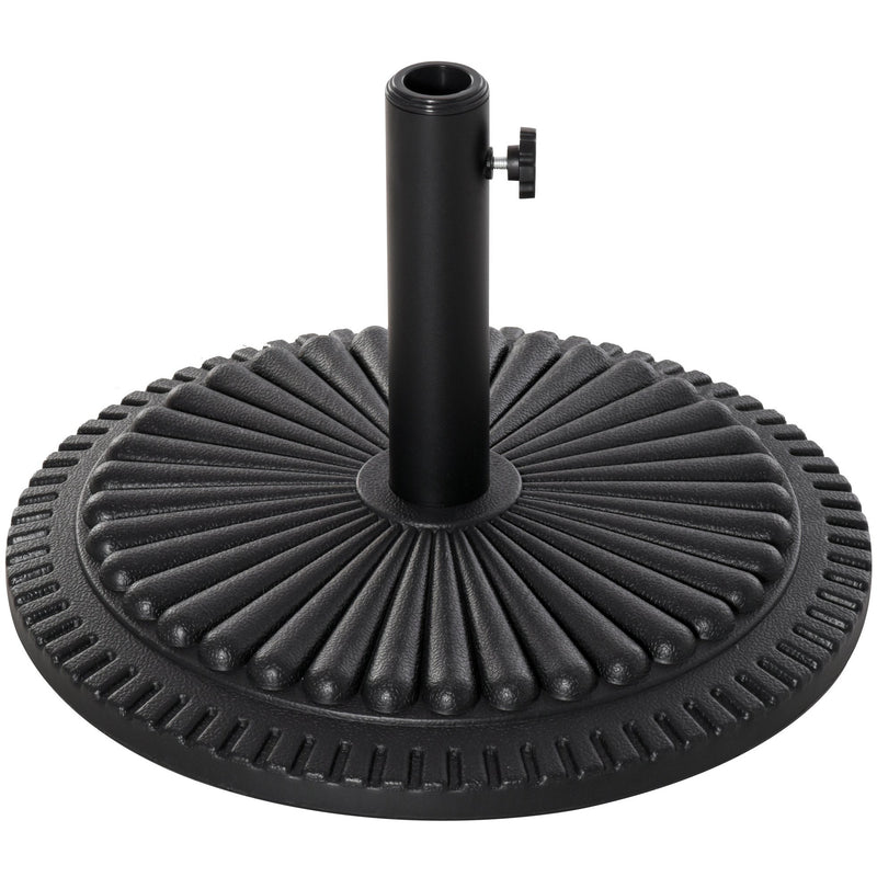 Outsunny Garden 15kg Round Parasol Base Cement Outdoor Umbrella Weight Stand Black Outsunny