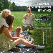 Outsunny Reversible Outdoor Rug with Carry Bag and Ground Stakes, Waterproof Plastic Straw Mat for Backyard, Deck, RV, Picnic, Camping Grey & White Outsunny