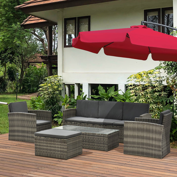 6 Seater Outdoor Garden Rattan Furniture Set