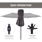 4.6m Double Sided Parasol, No Base, Beige Outsunny