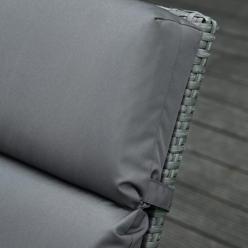 Sun Lounger Cushions with Ties 196x55cm Grey Outsunny