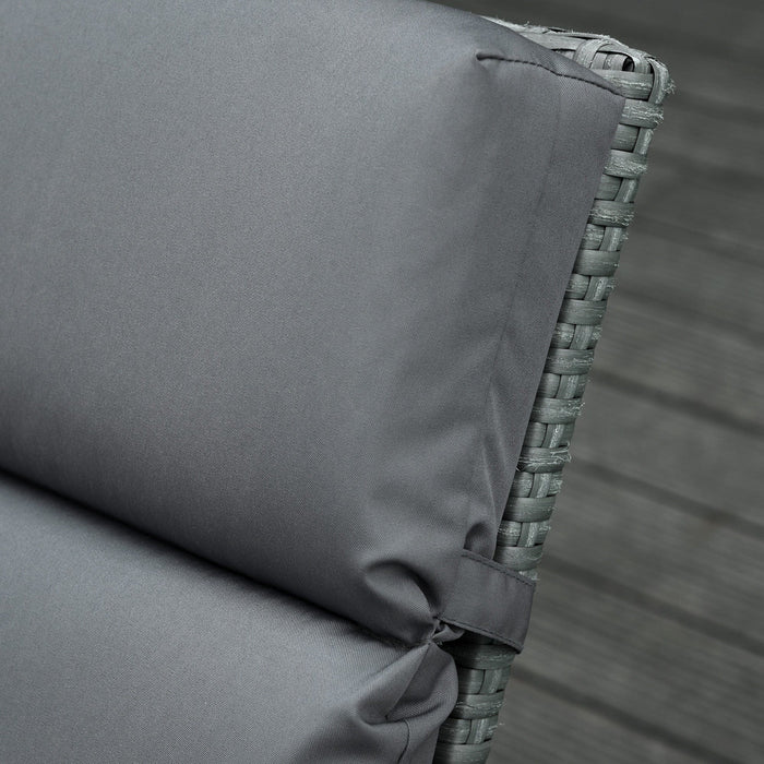 Sun Lounger Cushions with Ties 196x55cm Grey