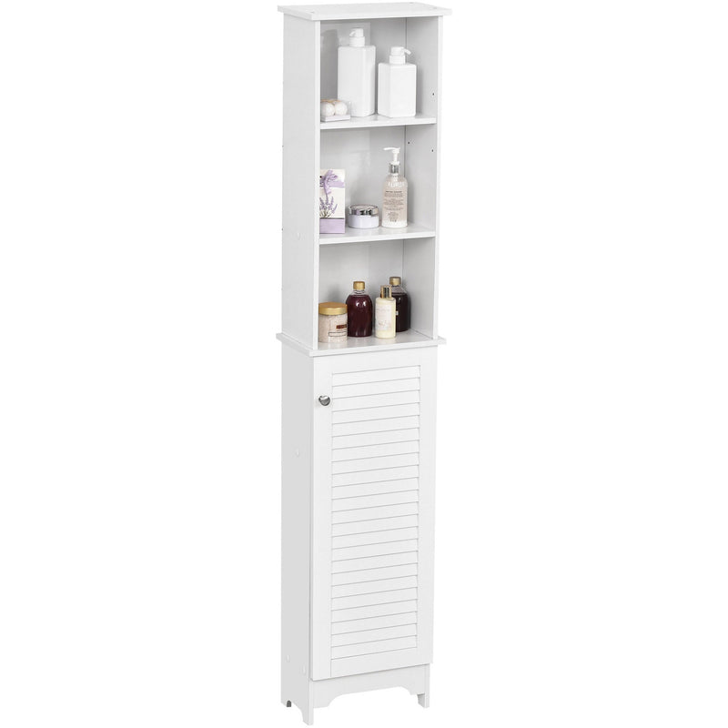 Tall Slim Bathroom Storage Cabinet, 34 x 20 x 165 cm, White