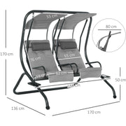 Canopy Swing Seat, Modern Garden Swing Seat, Outdoor Outsunny