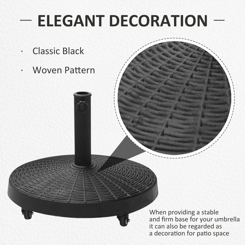 22kg Patio Umbrella Base With Wheels Outsunny