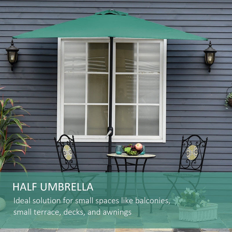 2.3m Balcony Half Umbrella, Crank Handle