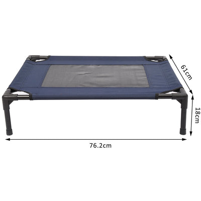 Elevated Pet Cot, Portable, Camping, Blue Pawhut
