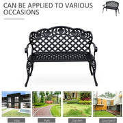 Cast Aluminium Garden Bench Outsunny